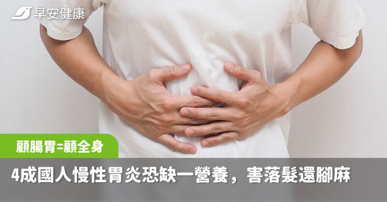 顧腸胃=顧全身！4成國人慢性胃炎恐缺一營養，害落髮、腳麻還精神差